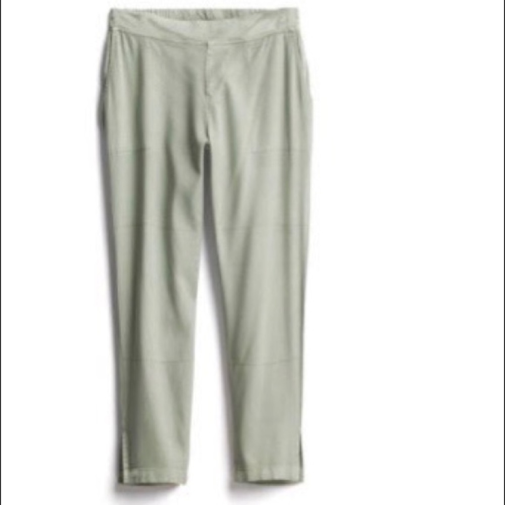 XCVI Olive shany side slit straight leg pant NWT
